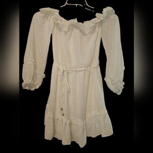 Polly White Ruffle Dress